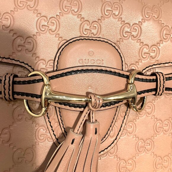 Gucci Large Emily Beige Leather Horsebit Chain Shoulder Bag - Picture 6 of 14